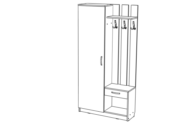 Прихожая МЛ - 8 левая(без зеркала) , Собран
