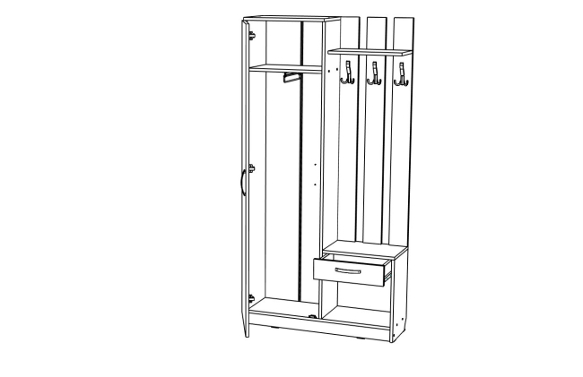 Прихожая МЛ - 8 левая(без зеркала) , Собран