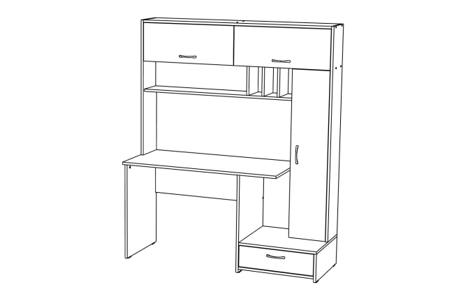 Стол письменный МЛ- 1 правый (1500)