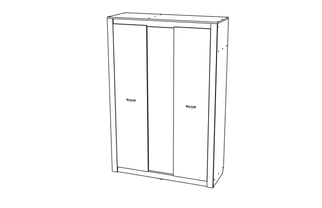 Гамма №11 Шкаф  3-х дверный, Собран