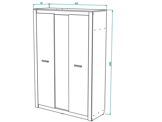 Гамма №11 Шкаф  3-х дверный, Собран