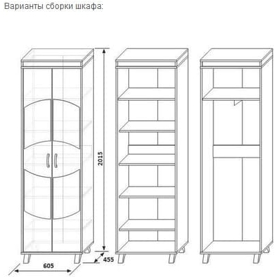 ОРФЕЙ 11 Шкаф для одежды 2Д (0364.3) ОРФЕЙ 11 Шкаф для одежды 2Д (0364.3)