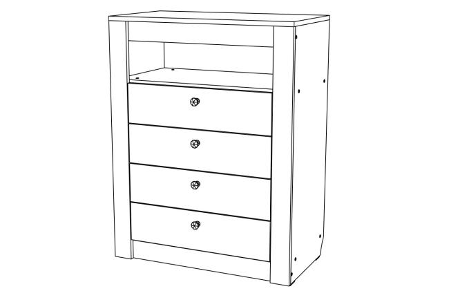 Гамма №16 комод 4 ящика 800 МЛ