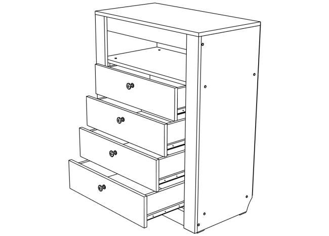 Гамма №16 комод 4 ящика 800 МЛ