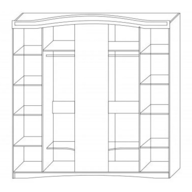ВЕНЕРА ЛЮКС Шкаф 5-ти дв (2150)