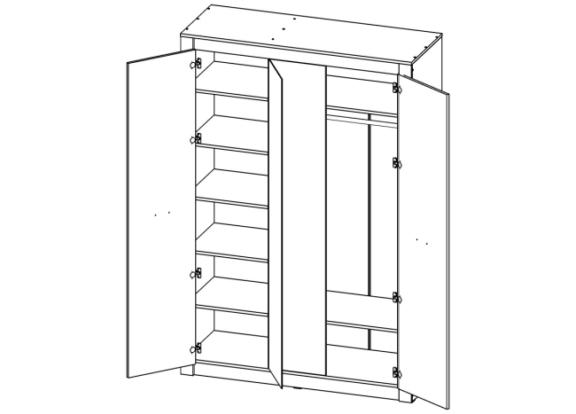 Гамма №11 Шкаф  3-х дверный