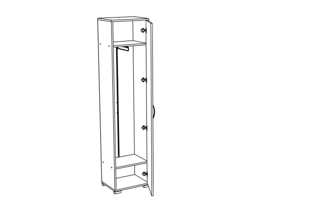 Шкаф МЛ- 2 (500 Прихожие)