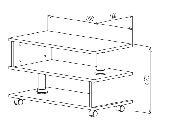 Стол журнальный МЛ -2  800х470х400