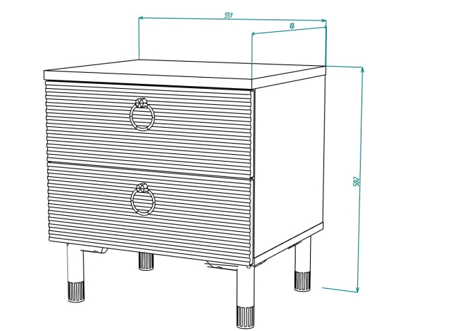 Вельвет № 9 Тумба прикроватная