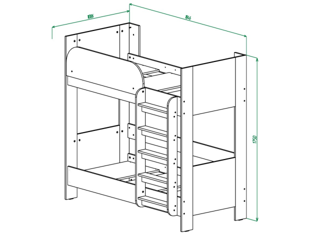 ВЕГА №19 Кровать 2х яр.(80*180)