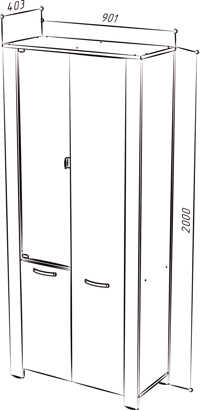 ВЕГА № 6 Шкаф 2Д Витрина