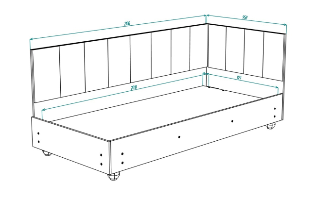 Кровать Шарм 5 правый (90*200) K-1снято