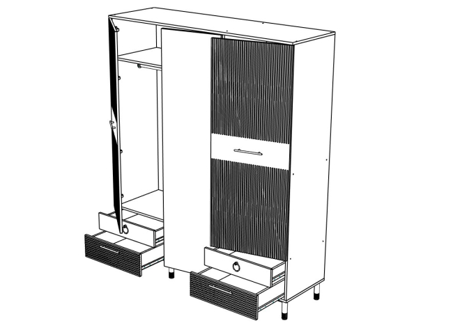 Вельвет № 6 Шкаф 1800 , Собран