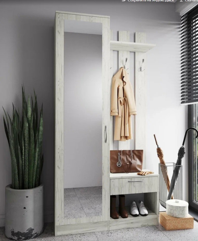  ПРИХОЖАЯ МЛ -8 с зерколом левая НАБОР