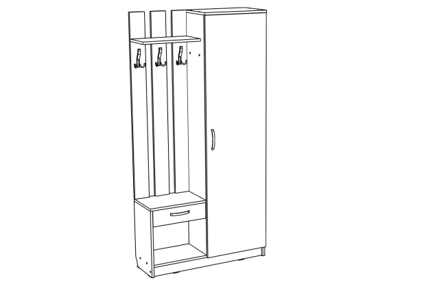 Прихожая МЛ - 8 правая (без зеркала) , Собран